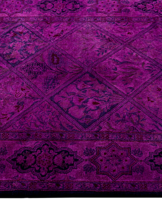 Overdyed Hand-Knotted Wool Modern-Contemporary Purple Runner 2' 7" x 20' 1"