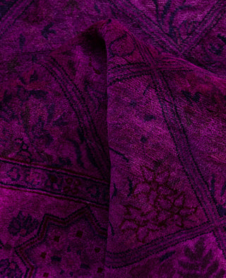 Overdyed Hand-Knotted Wool Modern-Contemporary Purple Runner 2' 7" x 20' 1"