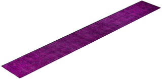Overdyed Hand-Knotted Wool Modern-Contemporary Purple Runner 2' 7" x 20' 1"