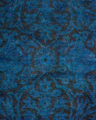 Contemporary Hand Knotted Overdyed Blue Runner 2' 8" x 10' 8"