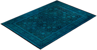 Modern Overdyed Hand Knotted Wool Blue Area Rug 10' 1" x 13' 10"