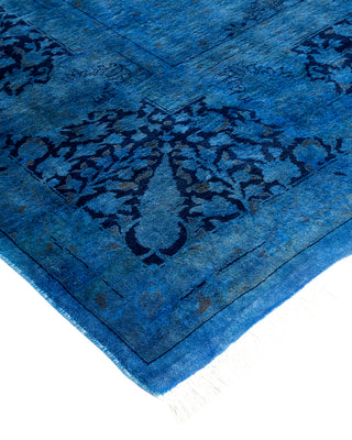 Contemporary Hand Knotted Overdyed Blue Area Rug 8' 3" x 16' 2"