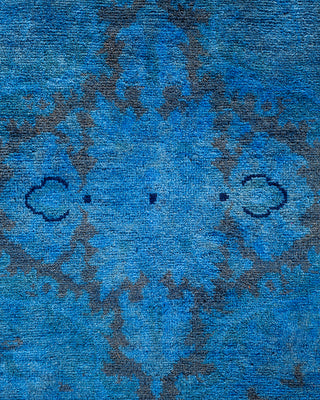 Contemporary Hand Knotted Overdyed Blue Area Rug 8' 3" x 16' 2"