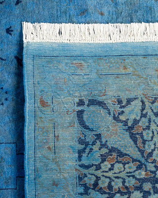Contemporary Hand Knotted Overdyed Blue Area Rug 8' 3" x 16' 2"