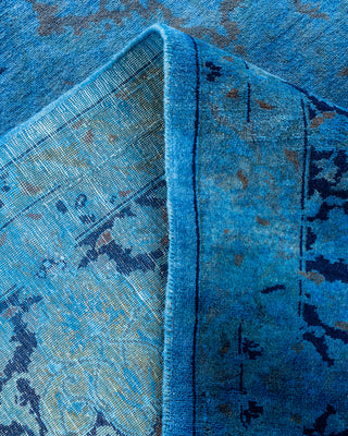 Contemporary Hand Knotted Overdyed Blue Area Rug 8' 3" x 16' 2"