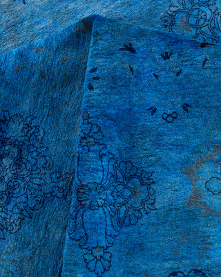 Contemporary Hand Knotted Overdyed Blue Area Rug 8' 3" x 16' 2"