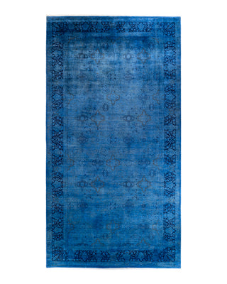 Contemporary Fine Vibrance Blue Wool Area Rug 8' 3" x 16' 2"