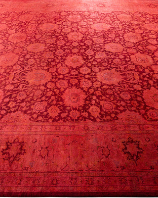 Contemporary Hand-Knotted Overdyed Pink Area Rug 8' 1" x 10' 1"