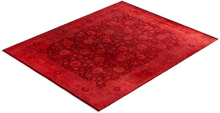 Contemporary Hand-Knotted Overdyed Pink Area Rug 8' 1" x 10' 1"