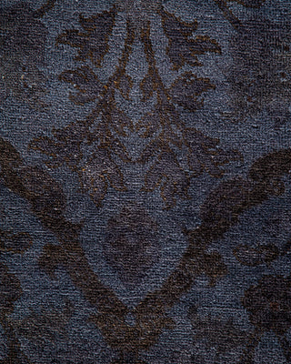 Contemporary Hand-Knotted Overdyed Gray Area Rug 6' 2" x 9' 2"