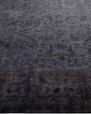 Contemporary Hand-Knotted Overdyed Gray Area Rug 6' 2" x 9' 2"