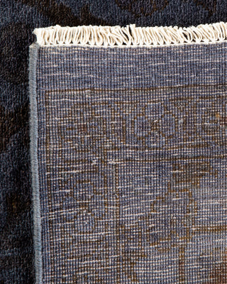 Contemporary Hand-Knotted Overdyed Gray Area Rug 6' 2" x 9' 2"