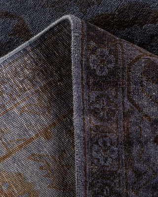 Contemporary Hand-Knotted Overdyed Gray Area Rug 6' 2" x 9' 2"