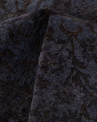 Contemporary Hand-Knotted Overdyed Gray Area Rug 6' 2" x 9' 2"