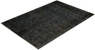 Overdyed One-of-a-Kind Wool Gray Area Rug 6' 1" x 9' 2"