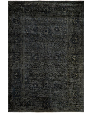 Overdyed One-of-a-Kind Wool Gray Area Rug 6' 1" x 9' 2"