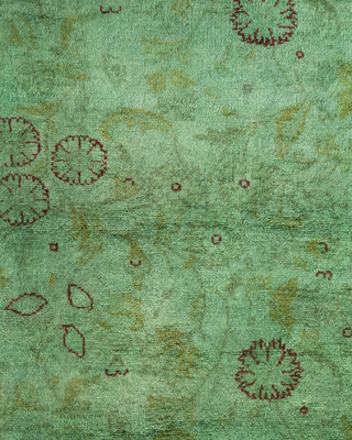 Contemporary Hand-Knotted Overdyed Green Area Rug 6' 3" x 9' 2"