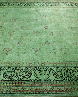 Contemporary Hand-Knotted Overdyed Green Area Rug 6' 3" x 9' 2"