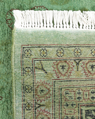 Contemporary Hand-Knotted Overdyed Green Area Rug 6' 3" x 9' 2"