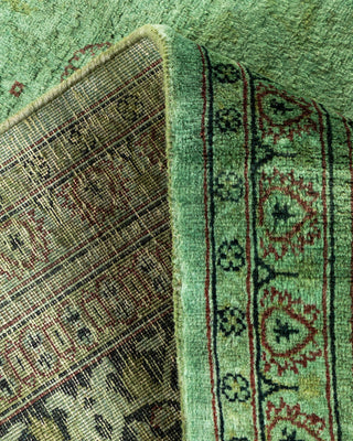 Contemporary Hand-Knotted Overdyed Green Area Rug 6' 3" x 9' 2"