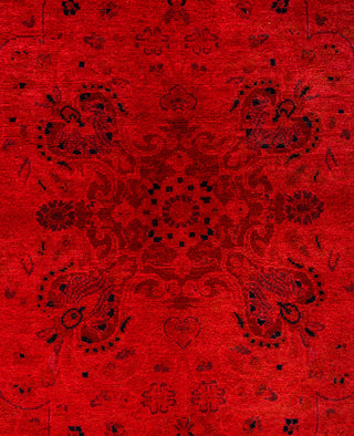 Overdyed Hand-Knotted Wool Modern-Contemporary Pink Area Rug 5' 2" x 7' 7"