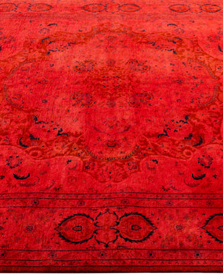 Overdyed Hand-Knotted Wool Modern-Contemporary Pink Area Rug 5' 2" x 7' 7"