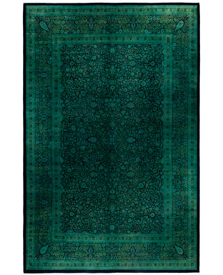 Overdyed One-of-a-Kind Wool Green Area Rug 12' 0" x 18' 7"