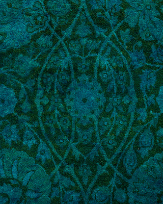 Contemporary Hand-Knotted Overdyed Green Area Rug 8' 2" x 14' 5"