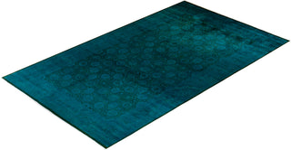 Modern Overdyed Hand Knotted Wool Green Area Rug 8' 2" x 14' 5"