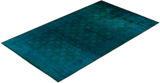 Contemporary Hand-Knotted Overdyed Green Area Rug 8' 2" x 14' 5"