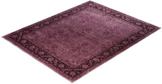 Overdyed Hand-Knotted Wool Modern-Contemporary Purple Area Rug 8' 3" x 10' 2"