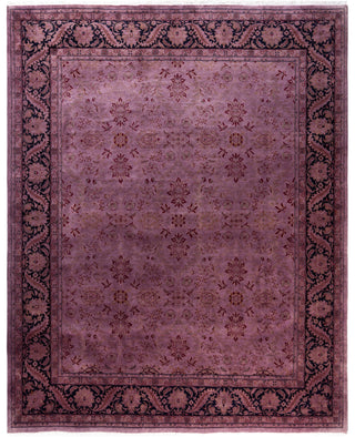 Overdyed Hand-Knotted Wool Modern-Contemporary Purple Area Rug 8' 3" x 10' 2"