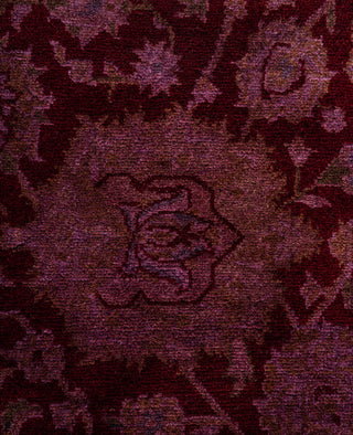 Overdyed Hand-Knotted Wool Modern-Contemporary Purple Area Rug 6' 4" x 9' 3"