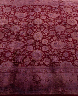 Overdyed Hand-Knotted Wool Modern-Contemporary Purple Area Rug 6' 4" x 9' 3"