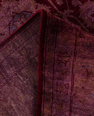Overdyed Hand-Knotted Wool Modern-Contemporary Purple Area Rug 6' 4" x 9' 3"