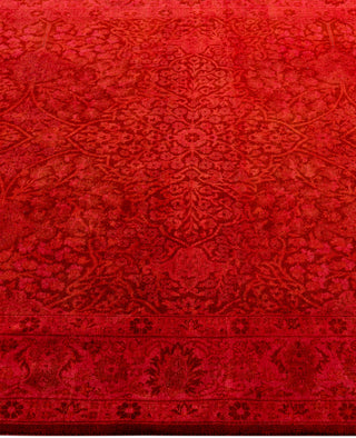 Overdyed Hand-Knotted Wool Modern-Contemporary Pink Area Rug 4' 7" x 7' 7"