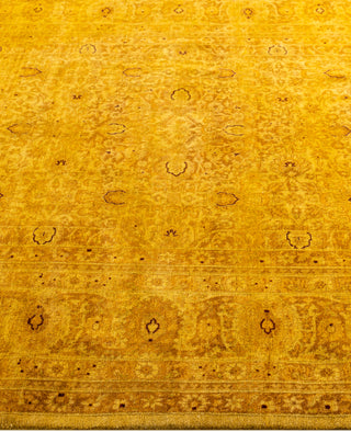 Overdyed Hand-Knotted Wool Modern-Contemporary Gold Area Rug 4' 8" x 6' 10"