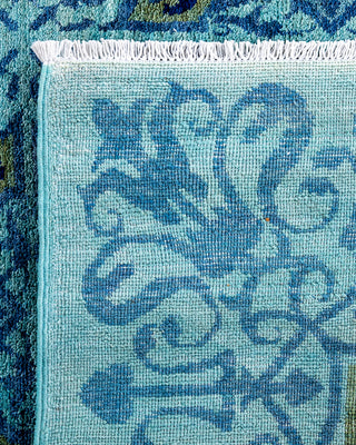 Contemporary Hand-Knotted Overdyed Blue Area Rug 9' 2" x 11' 5"