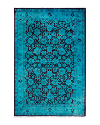 Fine Vibrance, One-of-a-Kind Hand-Knotted Area Rug  - Green, 4' 3" x 6' 4"