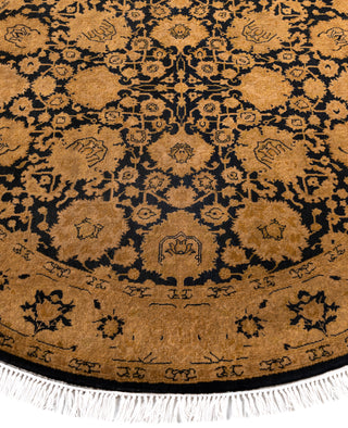 Overdyed One-of-a-Kind Wool Beige Round Area Rug 4' 1" x 4' 1"