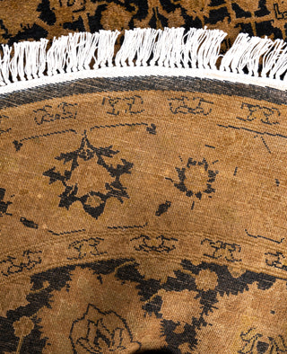 Overdyed One-of-a-Kind Wool Beige Round Area Rug 4' 1" x 4' 1"