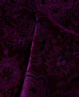 Contemporary Overdyed Wool Hand Knotted Purple Round Area Rug 4' 1" x 4' 1"