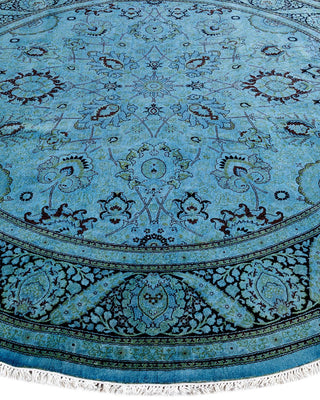 Fine Vibrance, One-of-a-Kind Hand-Knotted Area Rug - Blue, 7' 1" x 7' 1" - Solo Rugs