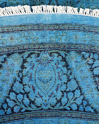 Fine Vibrance, One-of-a-Kind Hand-Knotted Area Rug - Blue, 7' 1" x 7' 1" - Solo Rugs