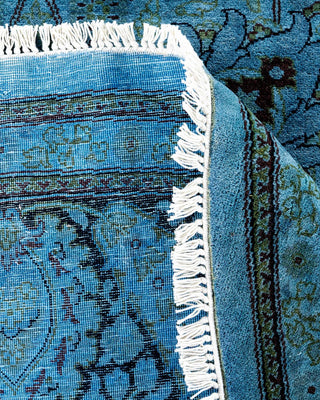 Fine Vibrance, One-of-a-Kind Hand-Knotted Area Rug - Blue, 7' 1" x 7' 1" - Solo Rugs