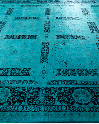 Overdyed Hand-Knotted Blue Area Rug 10' 2" x 14' 7"