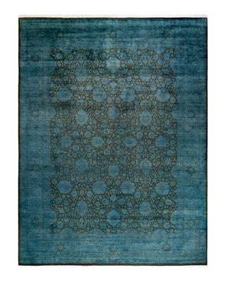 Contemporary Fine Vibrance Green Wool Area Rug 9' 3" x 12' 1"