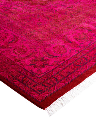 Overdyed Hand-Knotted Wool Modern-Contemporary Pink Area Rug 8' 3" x 10' 5"