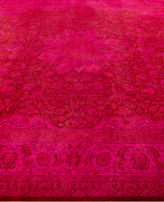 Overdyed Hand-Knotted Wool Modern-Contemporary Pink Area Rug 8' 3" x 10' 5"