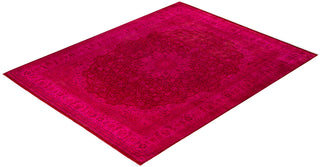 Overdyed Hand-Knotted Wool Modern-Contemporary Pink Area Rug 8' 3" x 10' 5"